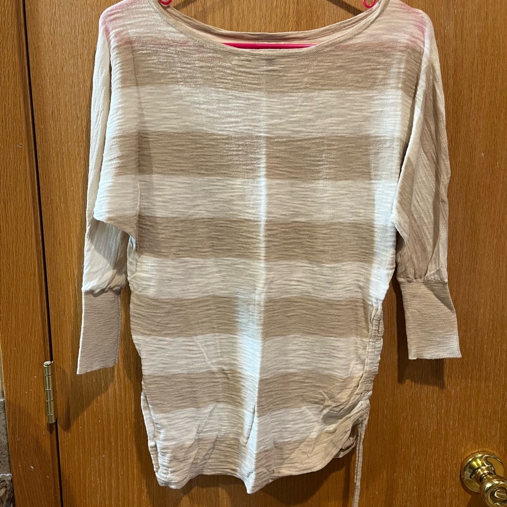 Striped Beige and Cream Women's Top